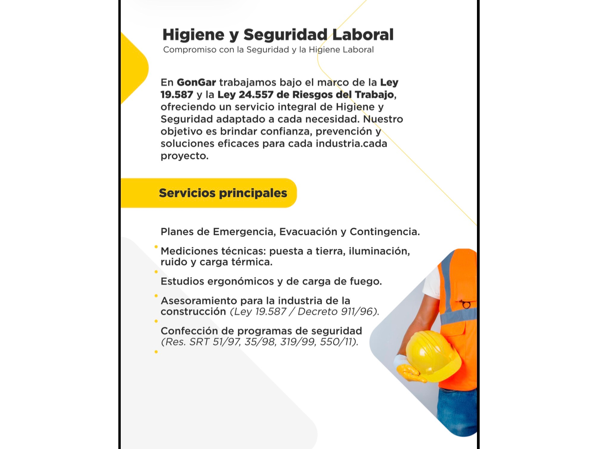 Servicios de Higiene y Seguridad en el Trabajo
