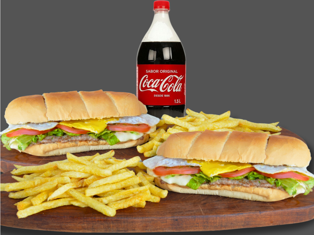 2 Lomos Completos con Fritas + Coca 1.5 Lt
