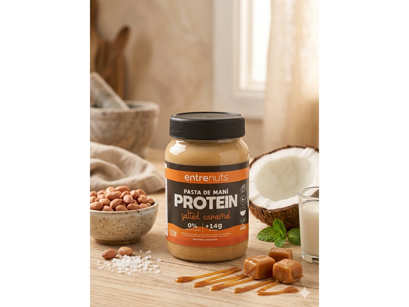Pasta de Mani Proteica Salted Caramel 370gr - (Entre nuts)