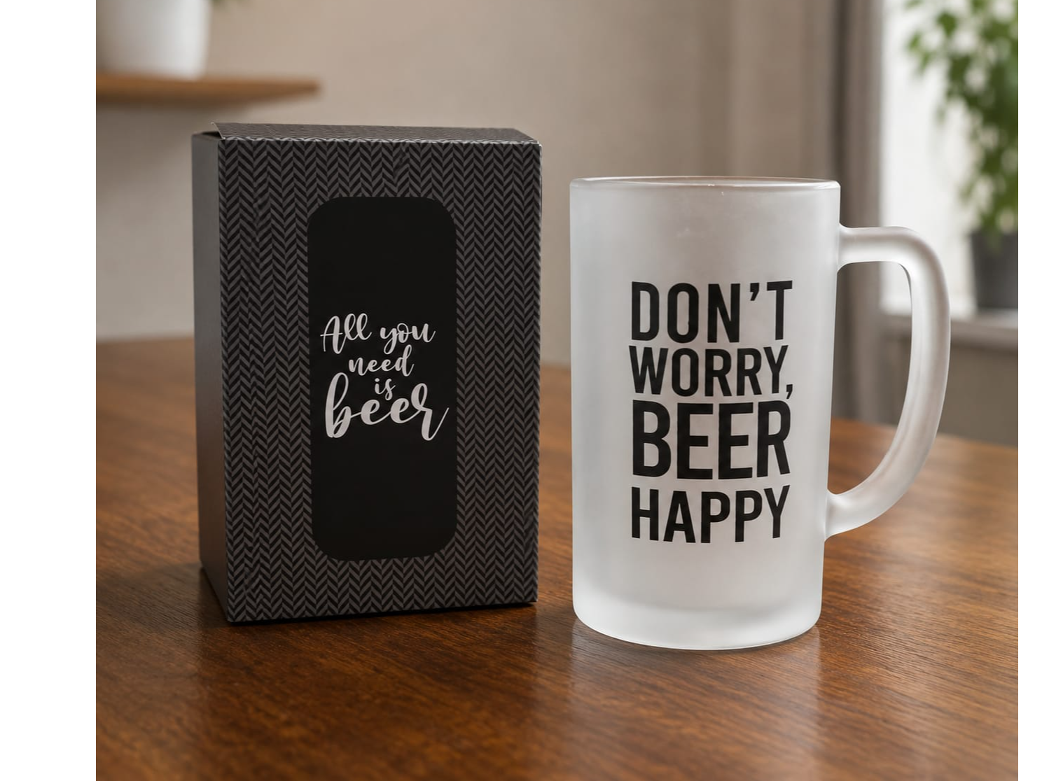 CHOPY VIDRIO DECORADO FRASE EN CAJA
