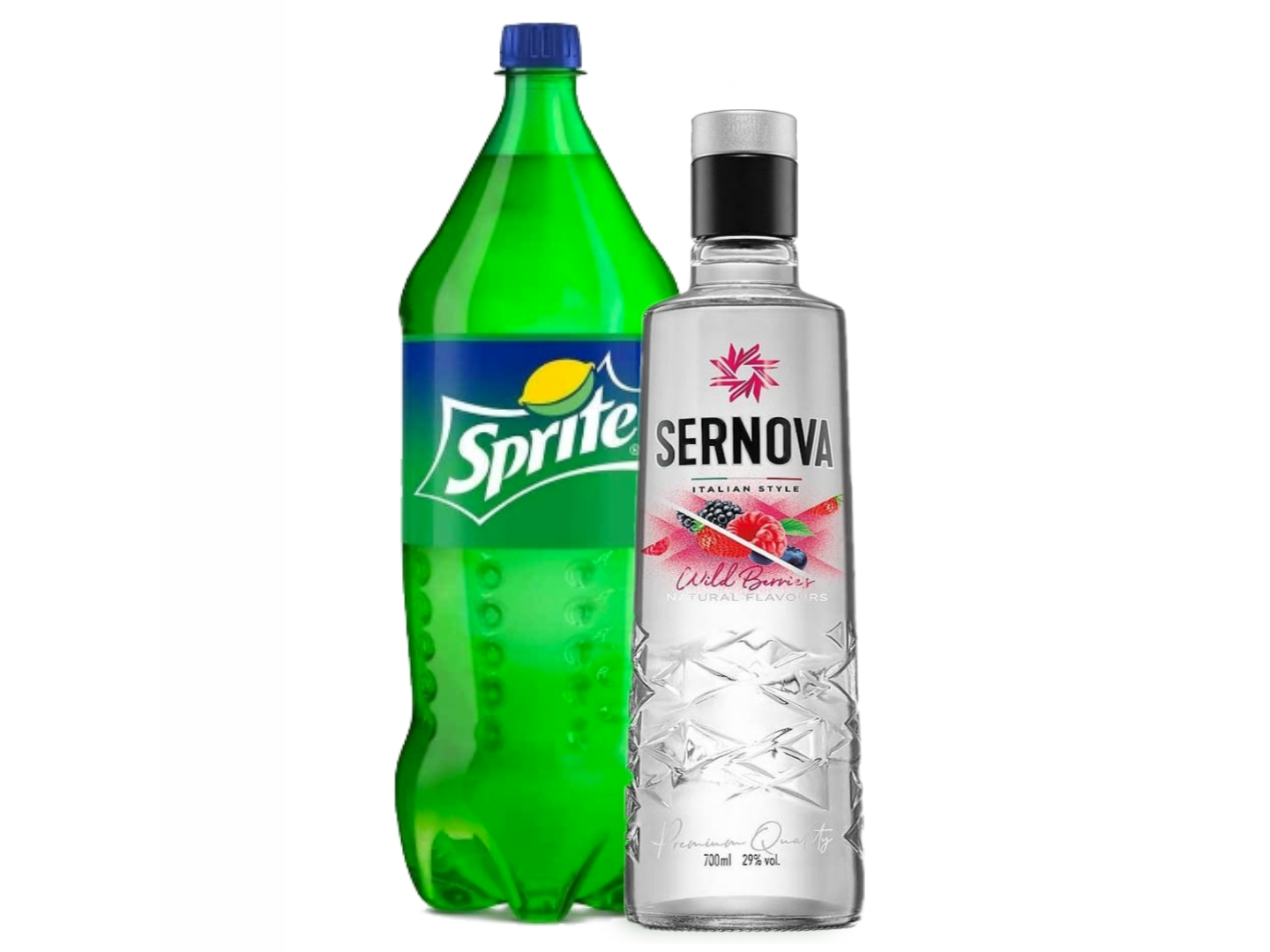 1 Sernova rapsberry + 1 Sprite 2,25lt descartable