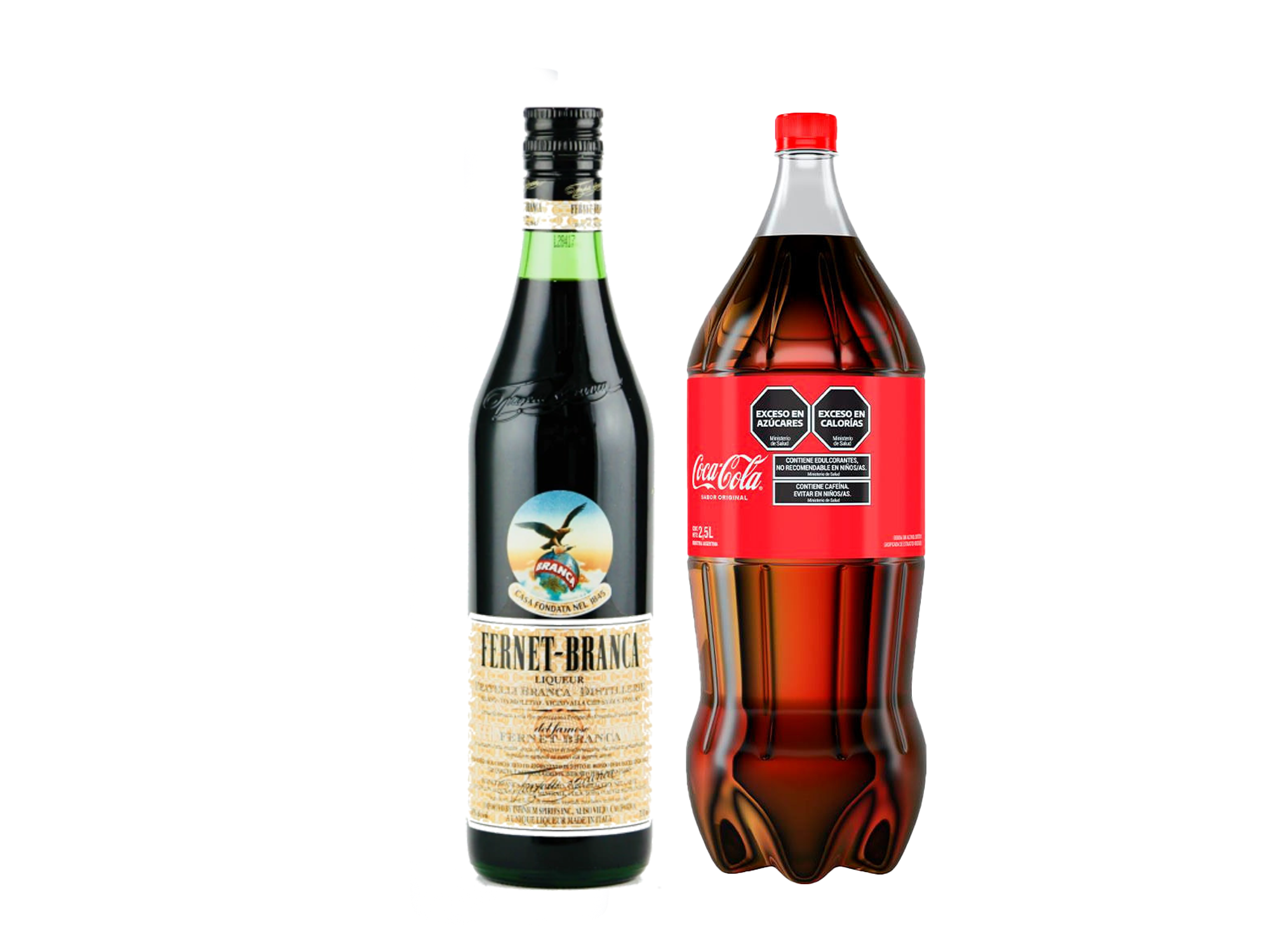 1 Fernet Branca 750ml + 1 Coca Cola descartable 2.5lt
