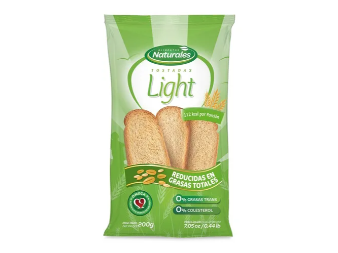 TOSTADAS ALIMENTOS NATURALES LIGHT  200G