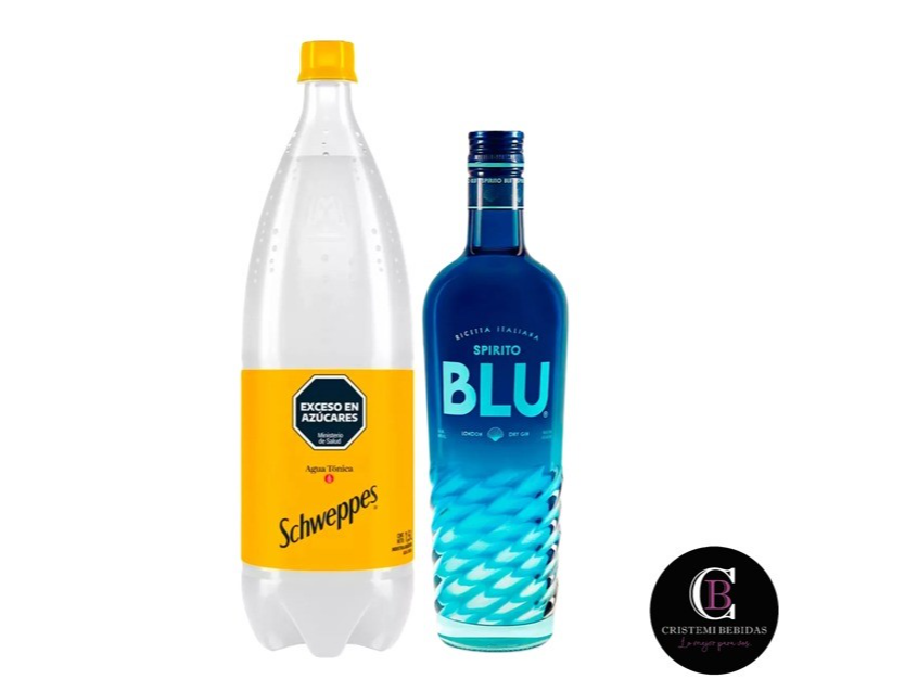 Gin Blu +Schwepps Tónica