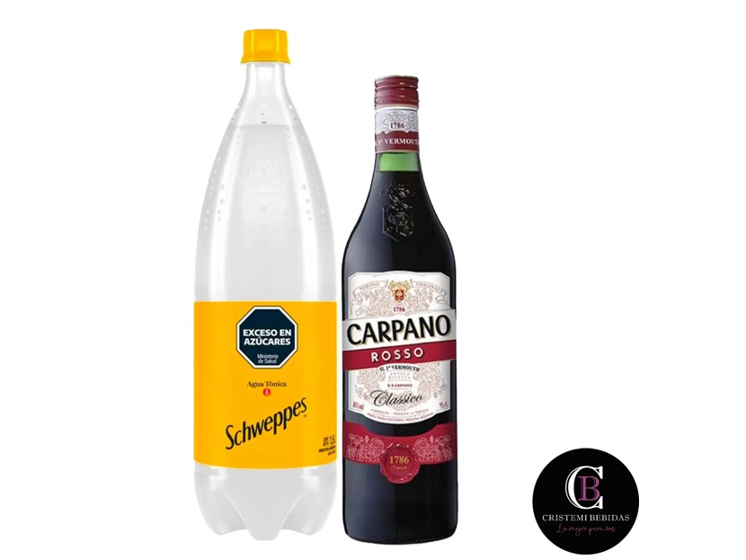 Carpano Rosso + Schweppes 1,5 lt