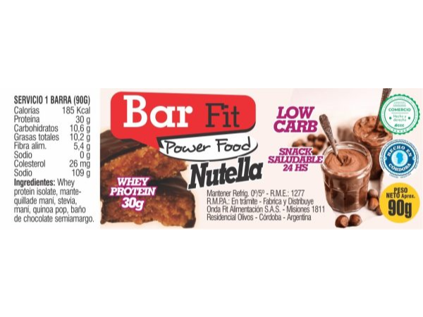 barras proteicas nutella onda fit