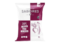 Chips de batata y remolachas con sal marina