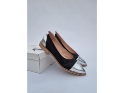 LOLA Glitter Negro Punta Plata