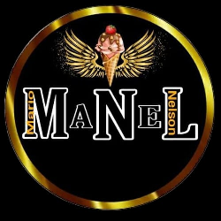 Logo de heladeria manel