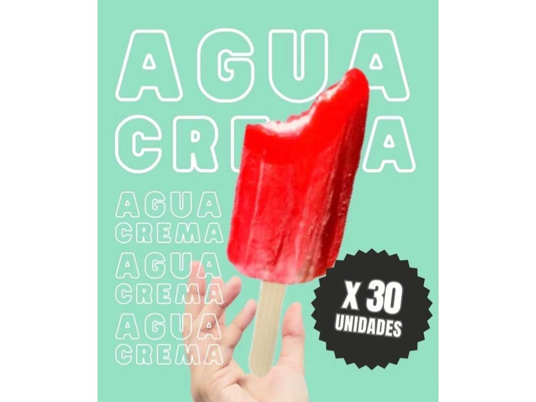 Crema con agua x 30 unidades