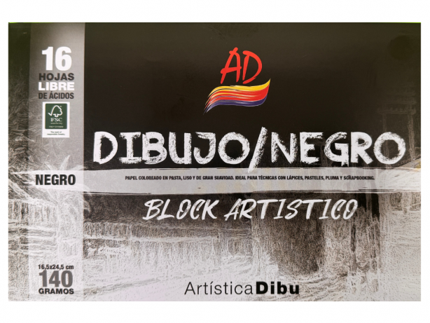 Ad Block Dibujo Negro 140gs. 24x34.5