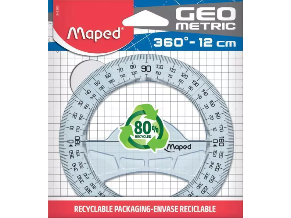 Transportador 360º Maped Graphic 12cm