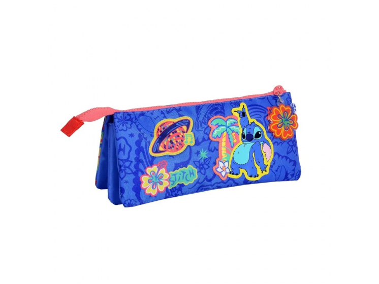 Cartuchera Wabro Stitch Disco Triple Azul