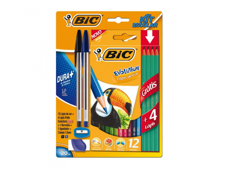KIT BIC ESCOLAR - 12LAPIZ.COL+ 4LAPIZ+ 2BOLIG+ 1GOM+ 1SAC