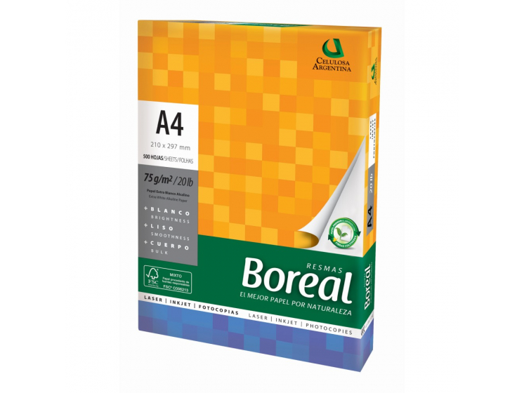 Resma Boreal A4 75g 500 Hojas