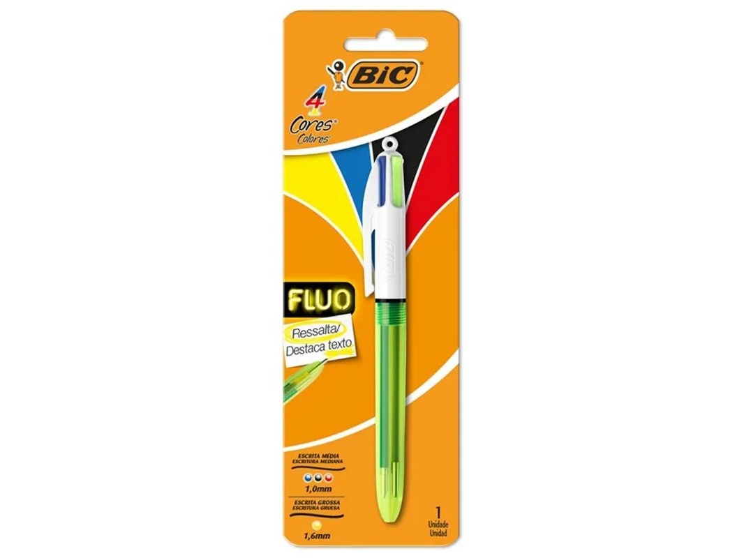 Blister Boligrafo Bic Retr. 4 Colores Fluo 971262