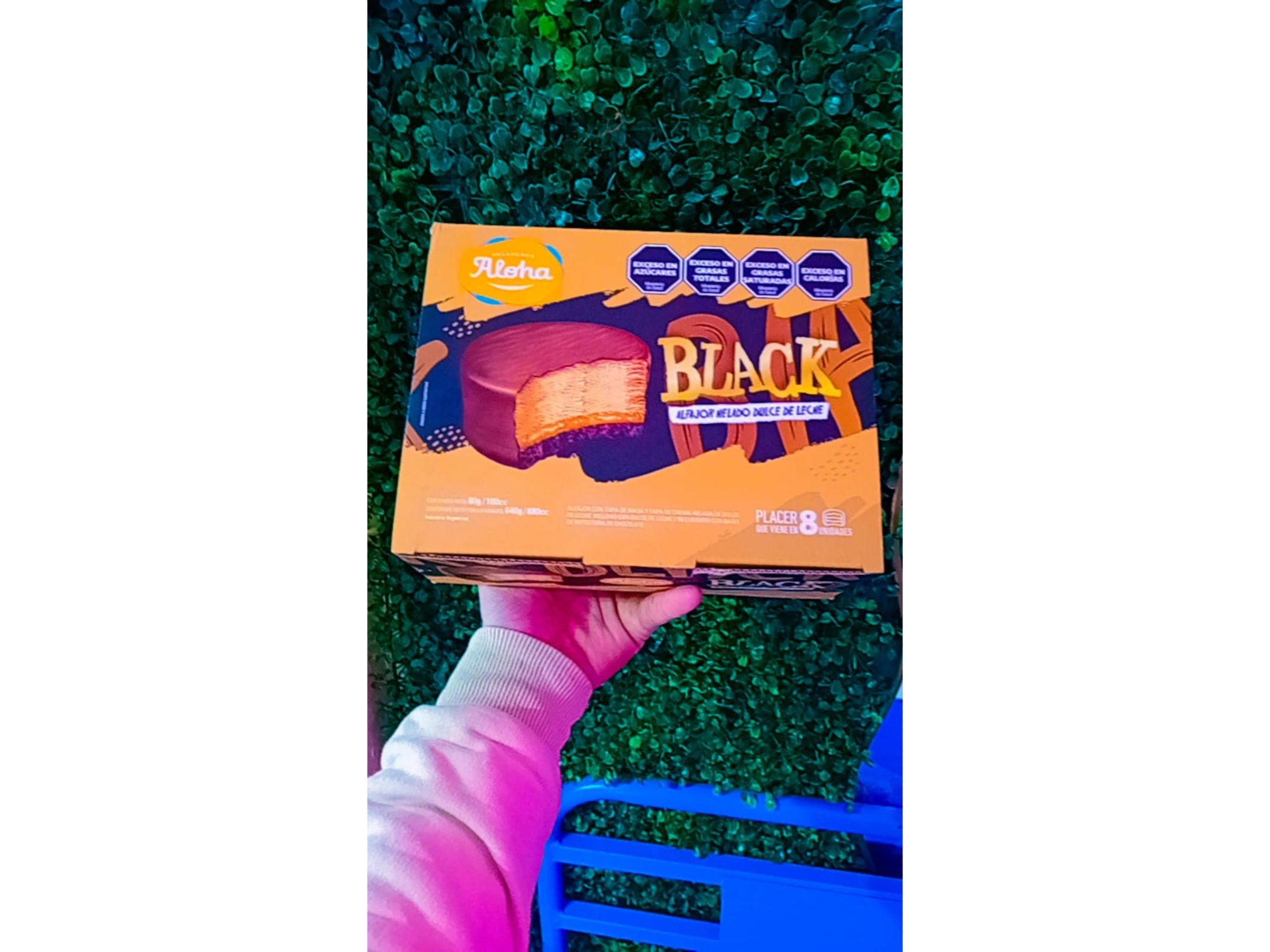 Alfajor helado dulce de leche black