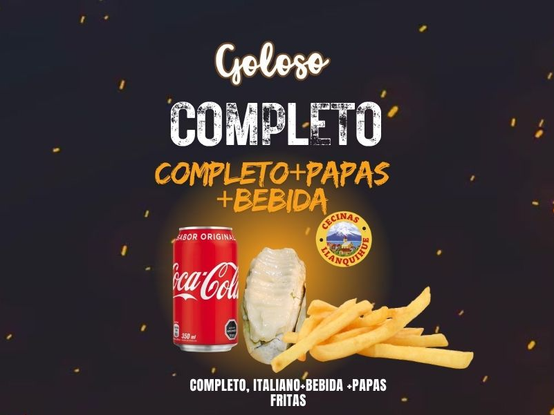 Completo llanquihue y bebida