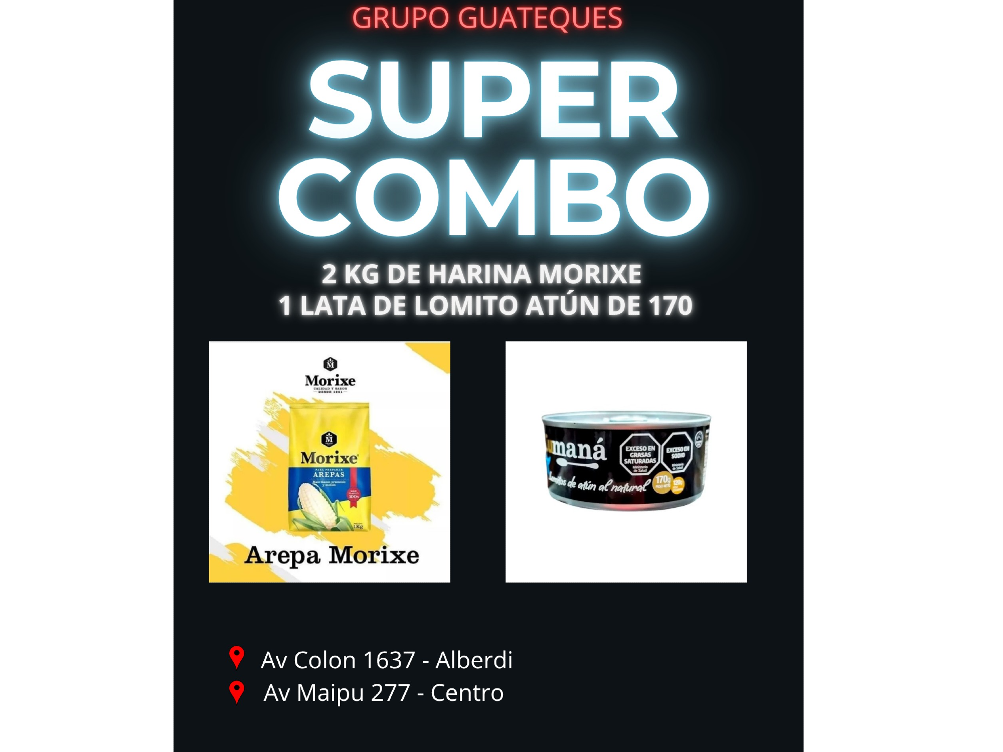 2 Kg Morixe Blanca + 1 Lata Atún Lomito Cumana 170 Gr