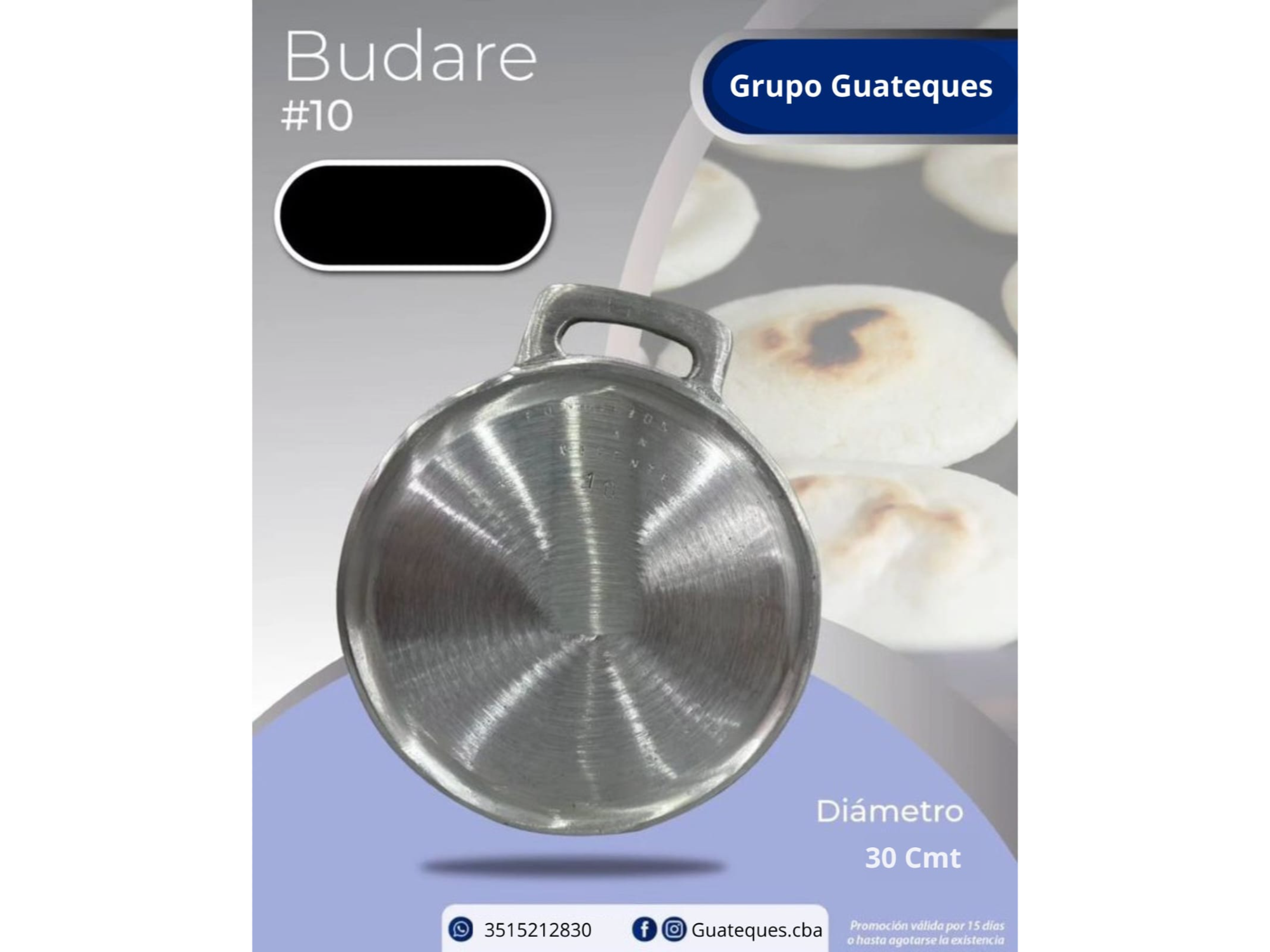 Budare Para Arepas 30 cmts