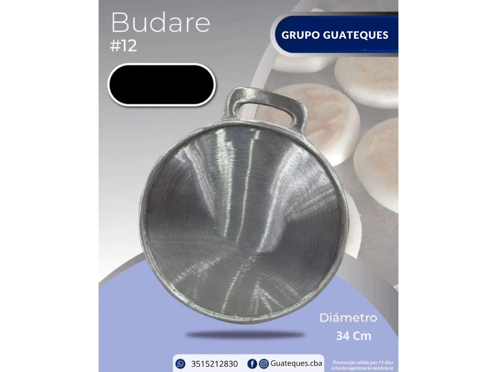 Budare  Para Arepas 34 cmts
