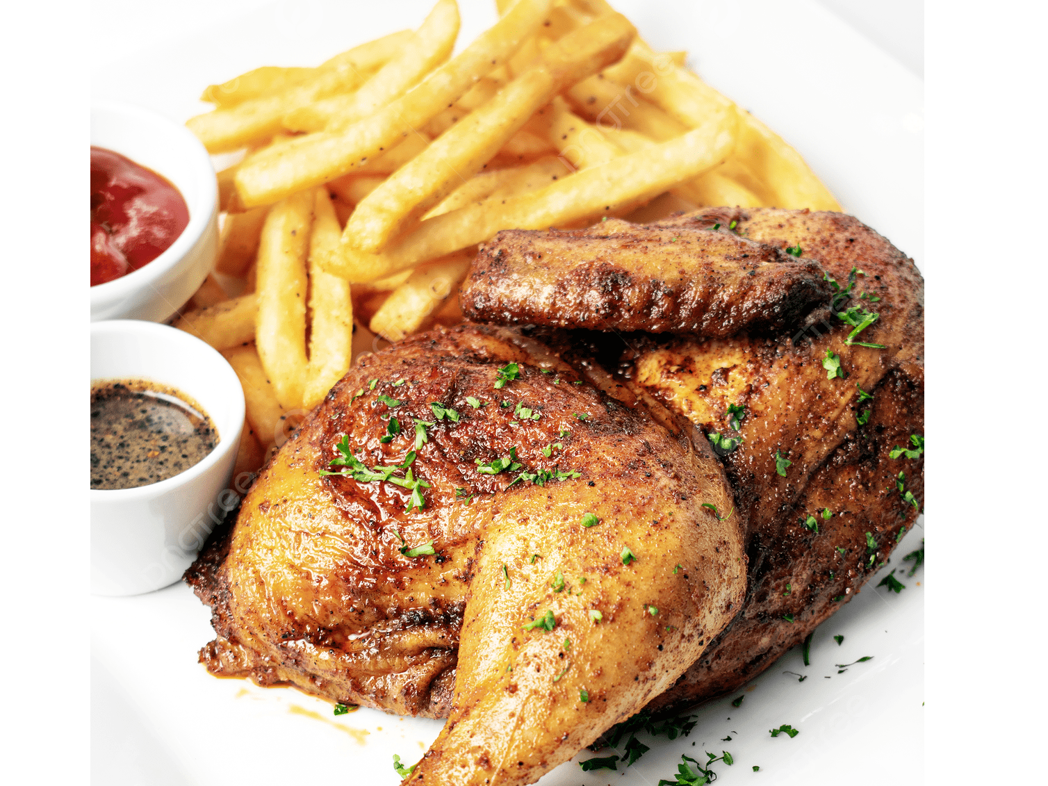 Medio Pollo con Fritas Medianas