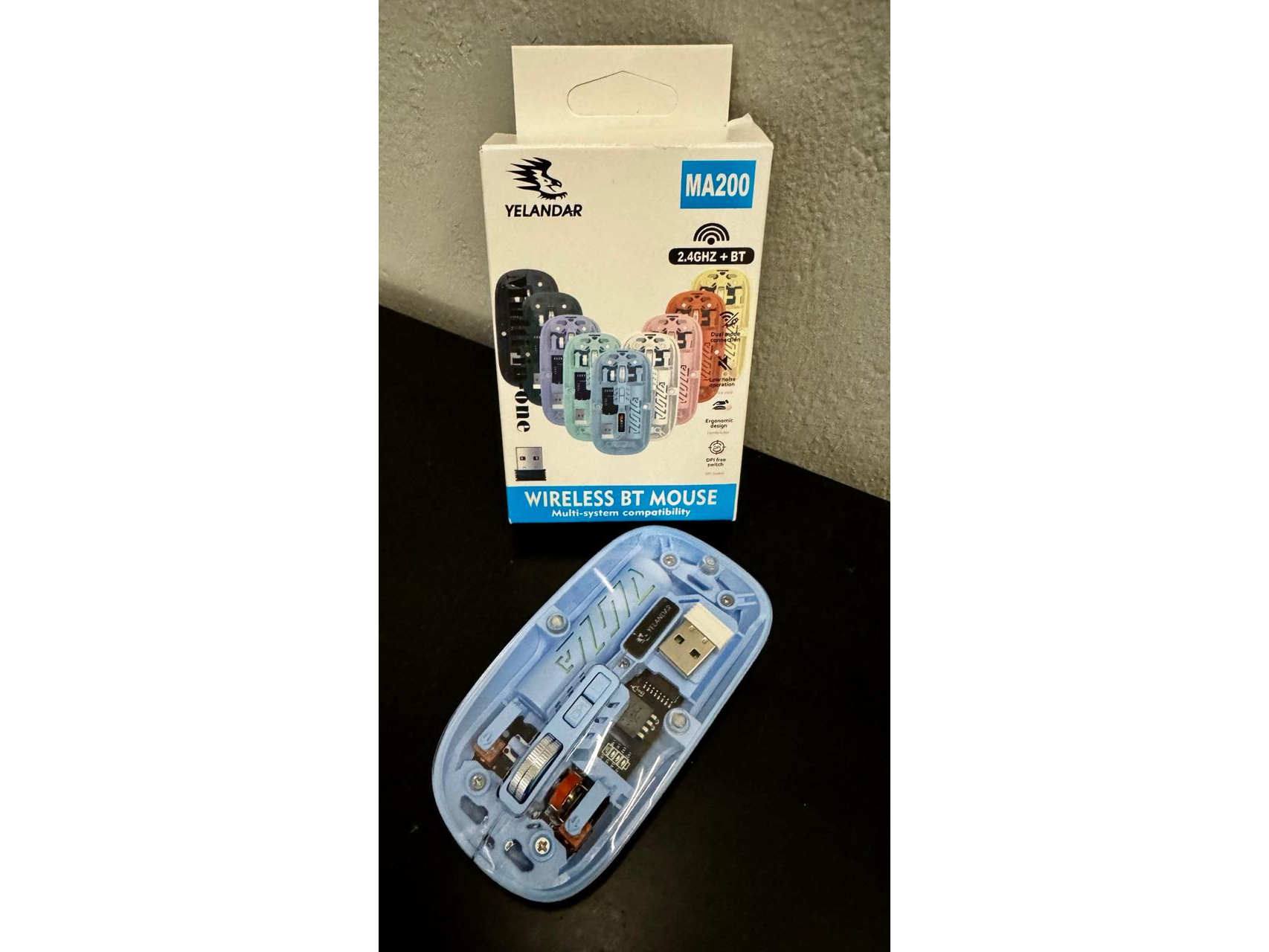 MOUSE INALAMBRICO TRANSPARENTE YELANDAR