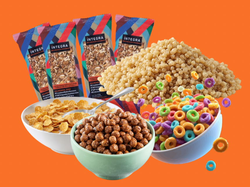 🔸 Combo “MERIENDA ESCUELA” (COPOS MAIZ NATURAL (108) 500g + QUINOA POP  250g (105) +  ARITOS FRUTALES - LASFOR 250g (103) + BOLITAS DE CHOCOLATE  250g (104) + ALMOHADITAS  250g (101) + BARRITA CEREALES ÍNTEGRA x4)