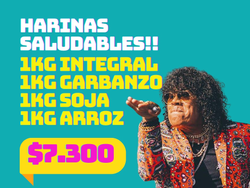 CUARTETO DE HARINAS (1kg H. INTEGRAL - 1kg H. ARROZ bco - 1kg H. GARBANZO - 1kg H. SOJA)