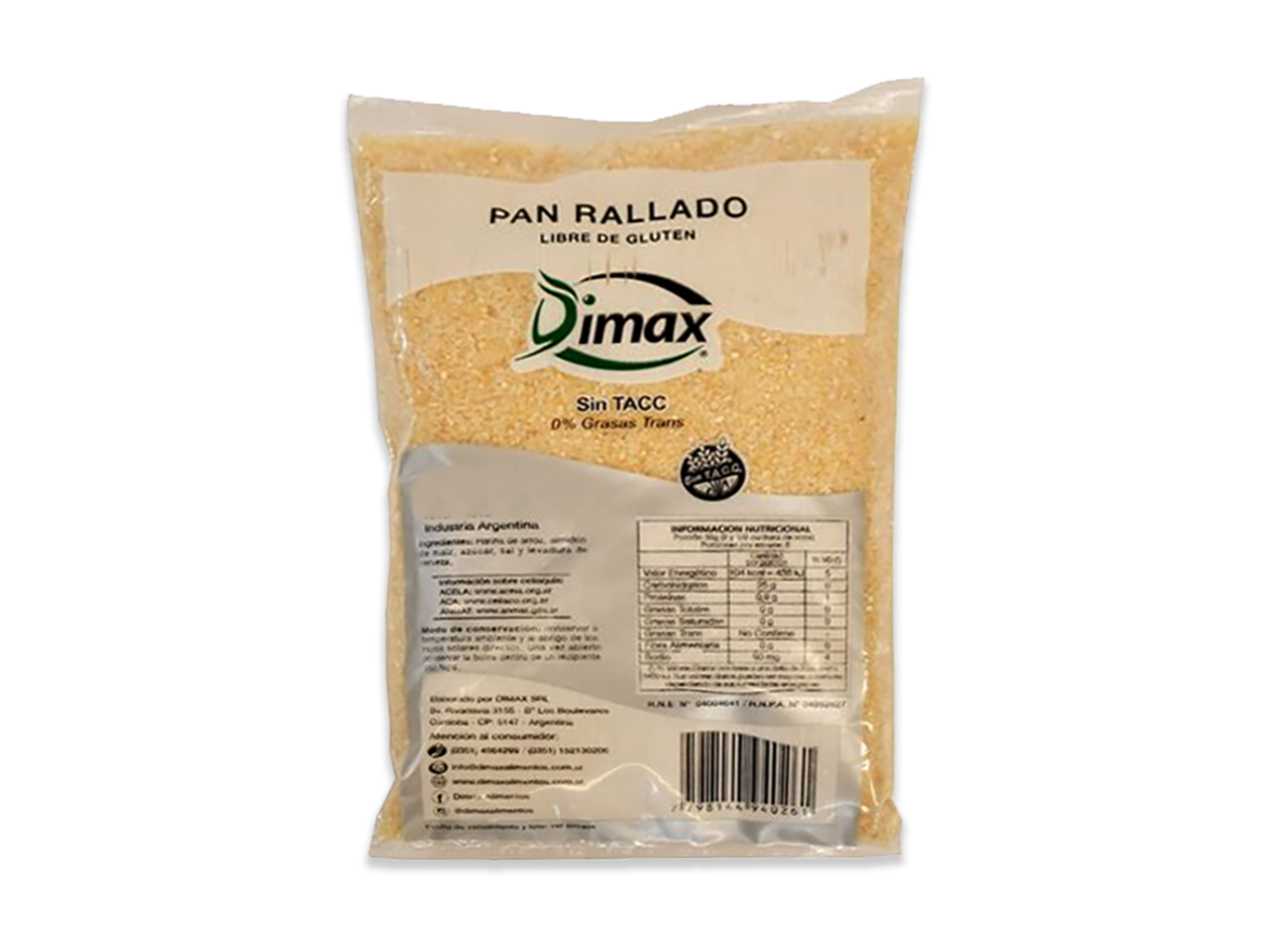PAN RALLADO SIN TACC DIMAX