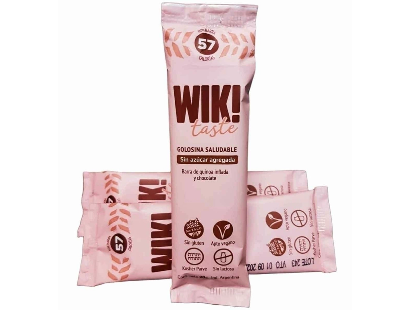 BARRA DE QUIOA INFLADA Y CHOCOLATE X 20 GRS. WIK! TASTE