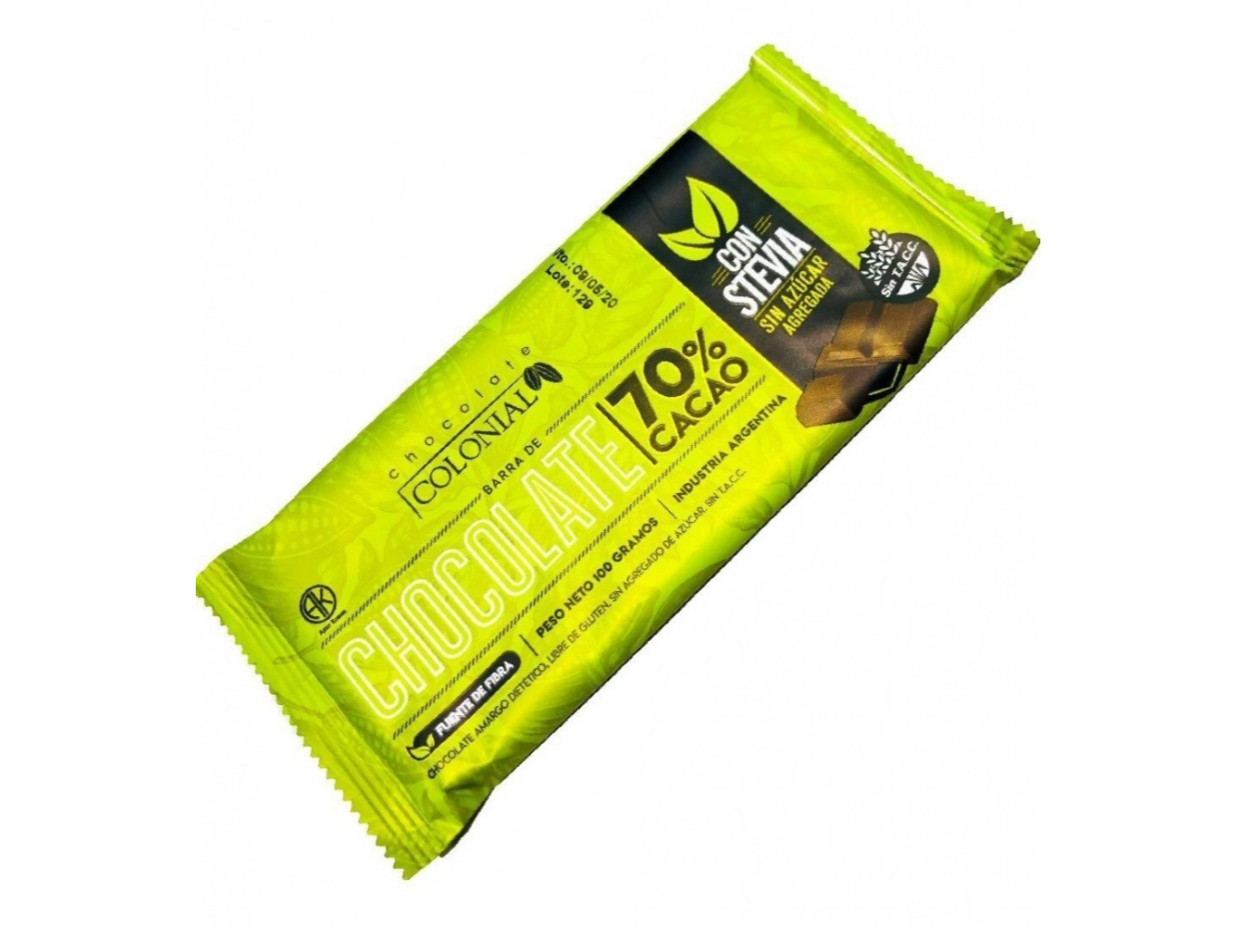 CHOCOLATE CON STEVIA 70%