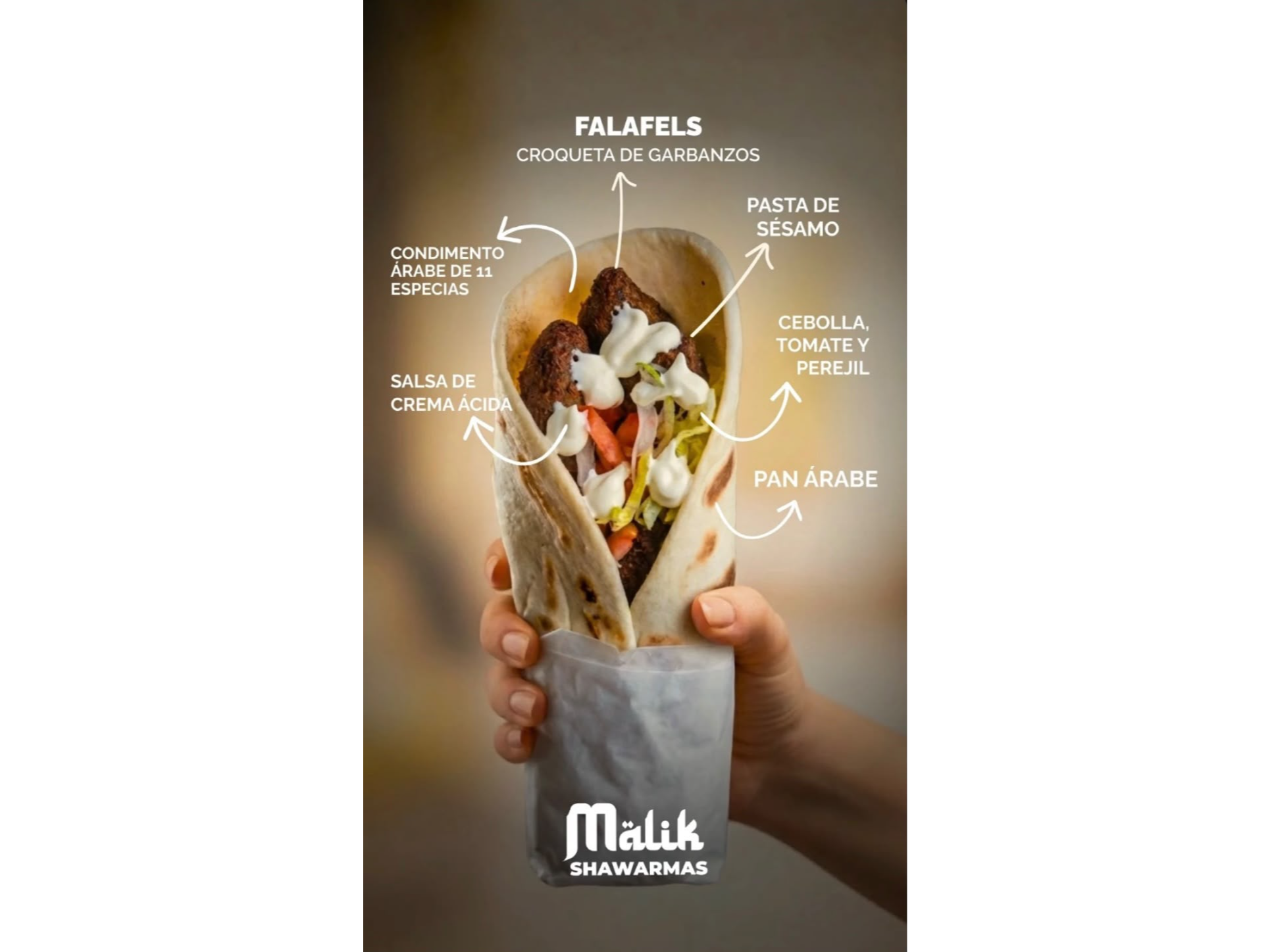 Shawarma de Falafel (opción veggie)