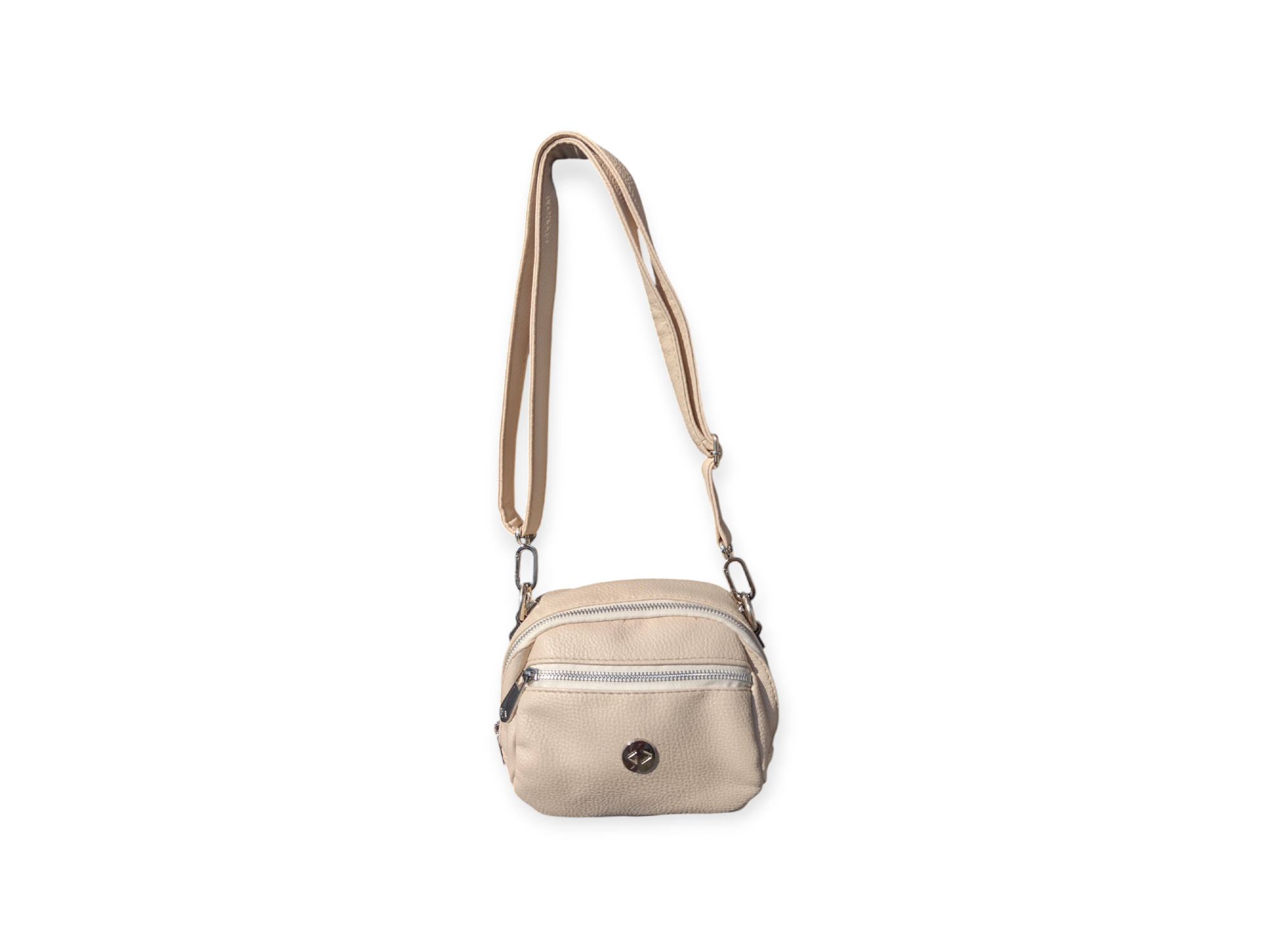 Mini Cartera Tipo Cápsula  Color Beige. Art 2518