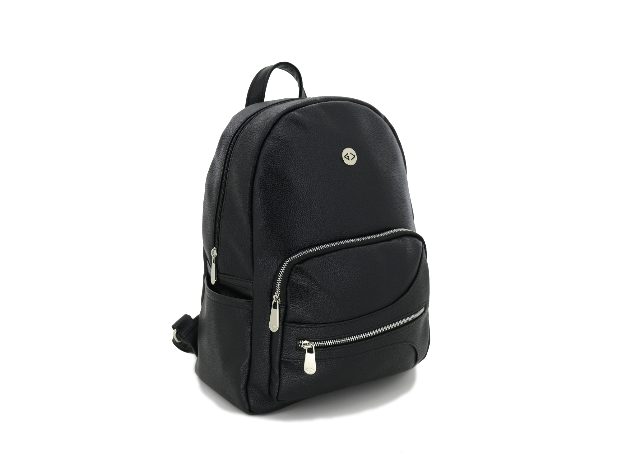 Mochila Grande Con Doble Bolsillo Frontal. Color Negro. Art 2254