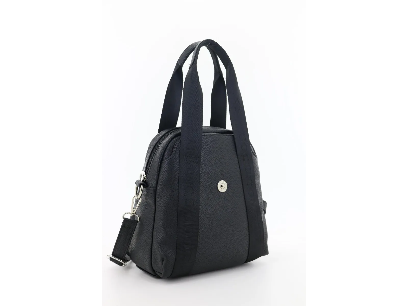 Cartera Totebag Negra Con Cintas Y Correa. Art 2263