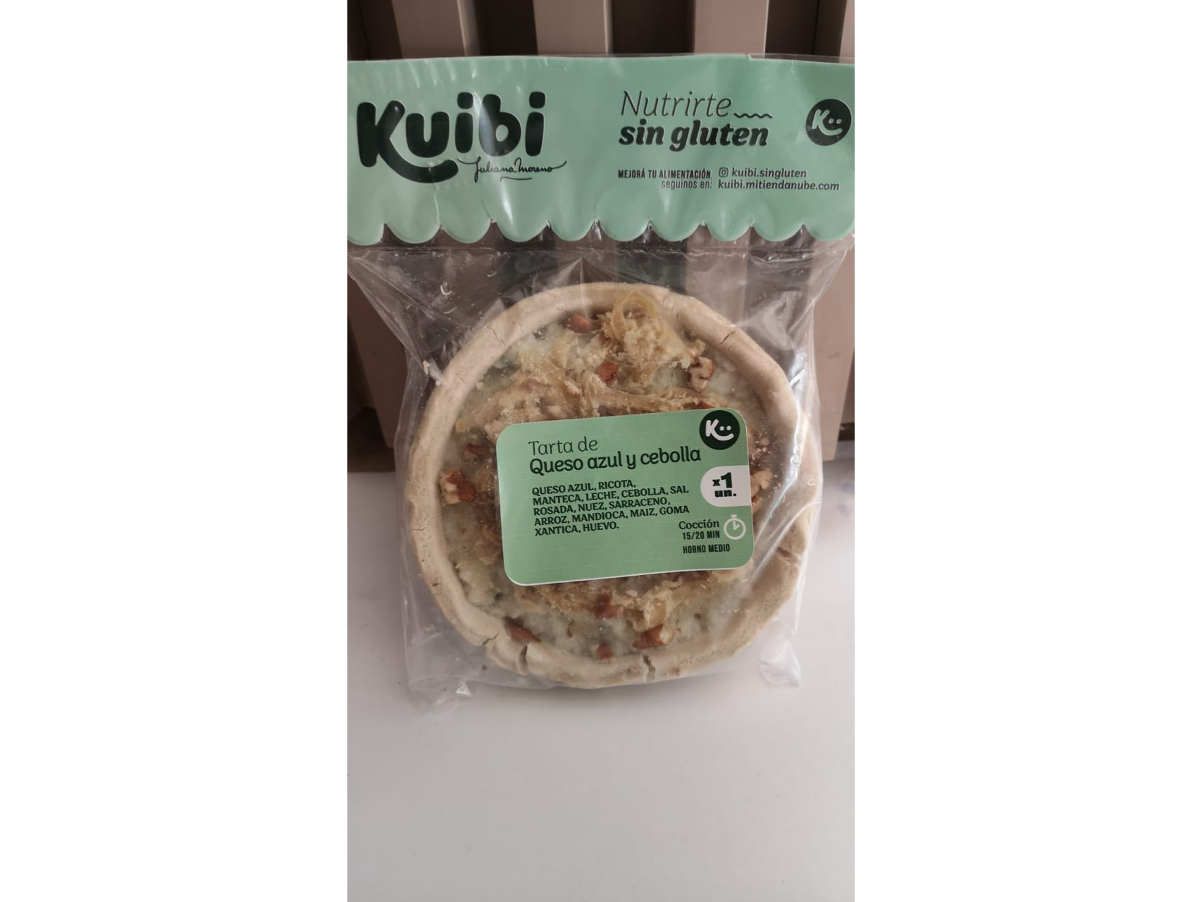 Tarta de queso azul y cebolla