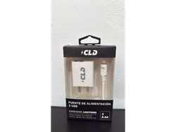 Cargador doble usb 3.0 + cable iPhone (Lightning)