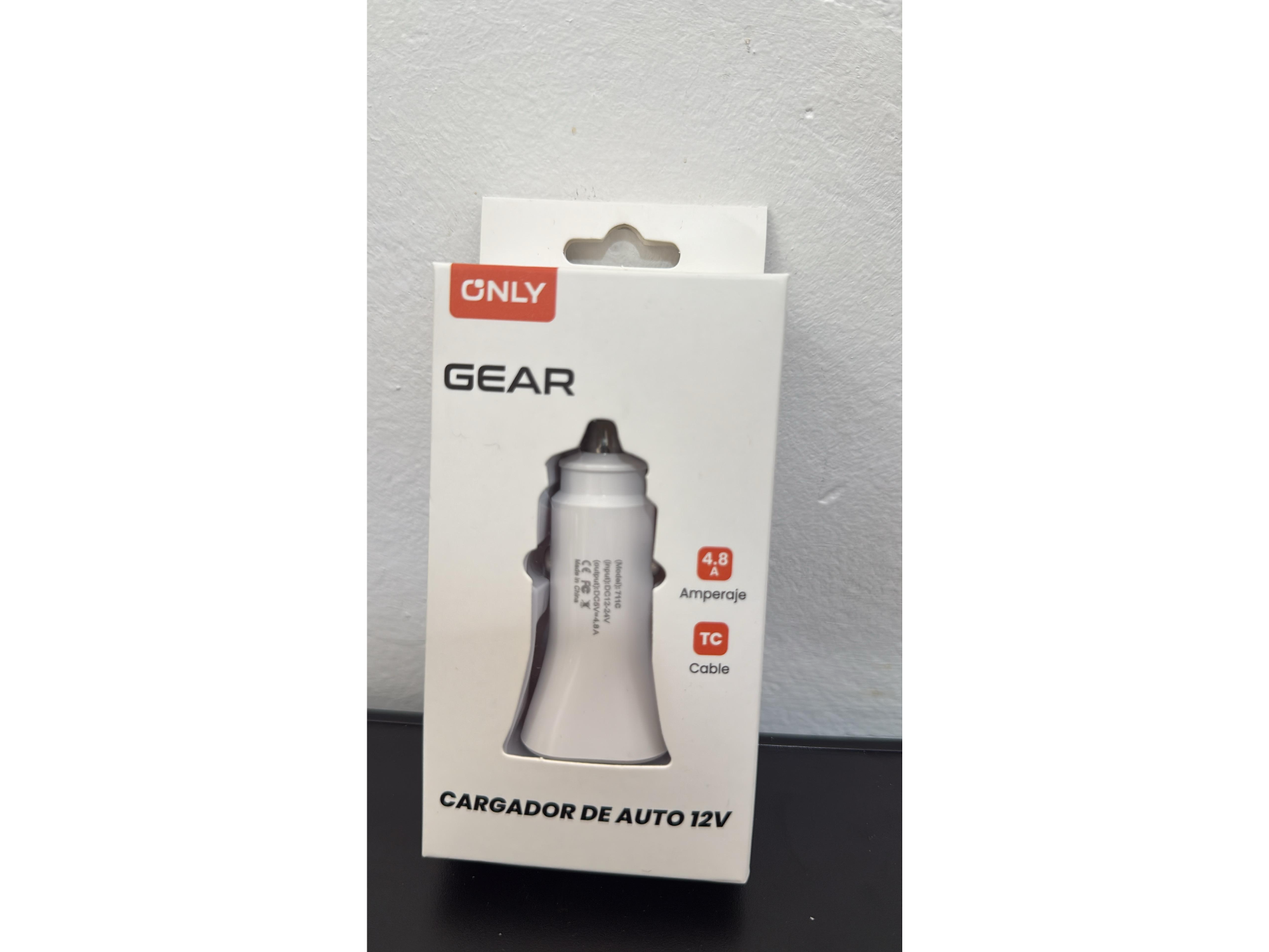 Cargador auto usb A + C + cable tipo c