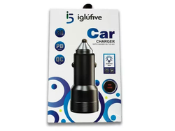 Cargador de auto carga rápida tipo A y C 20w metal