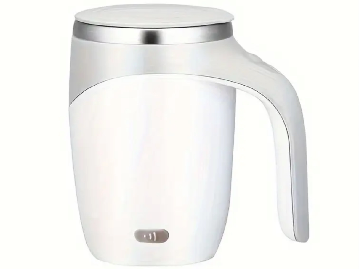 TAZA CAFETERA BATIDORA USB BLANCA