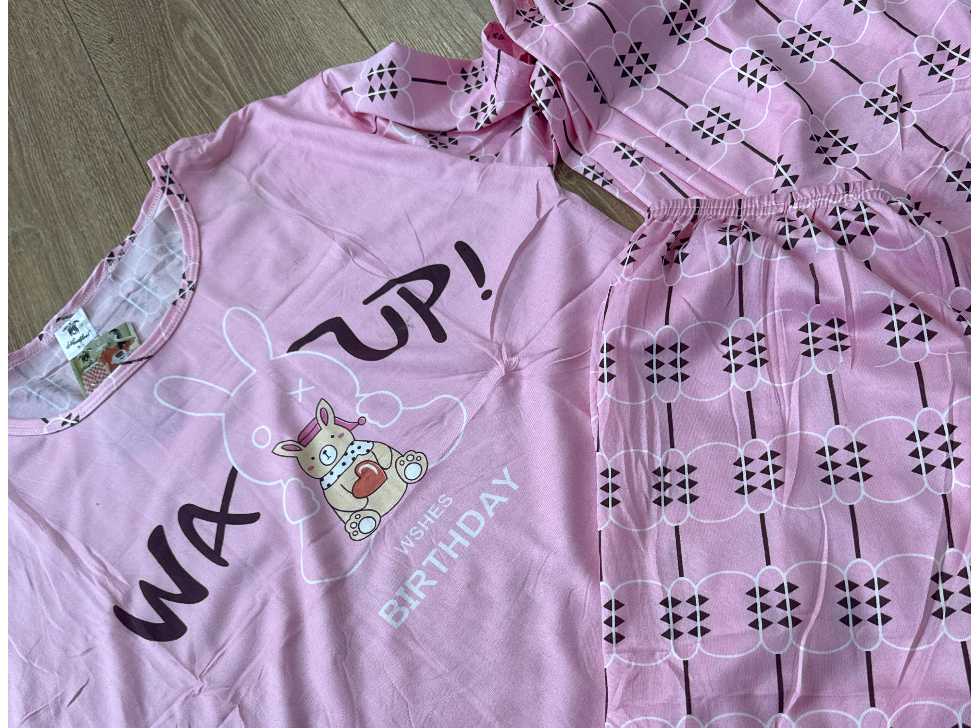 PIJAMA 3 PIEZAS ROSA