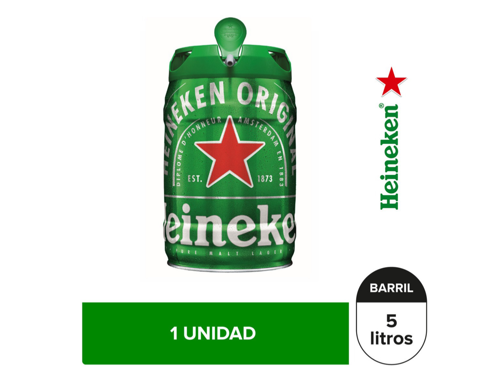 CERVEZA HEINEKEN BARRIL 5L
