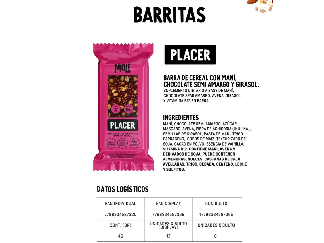 Barritas proteicas Placer