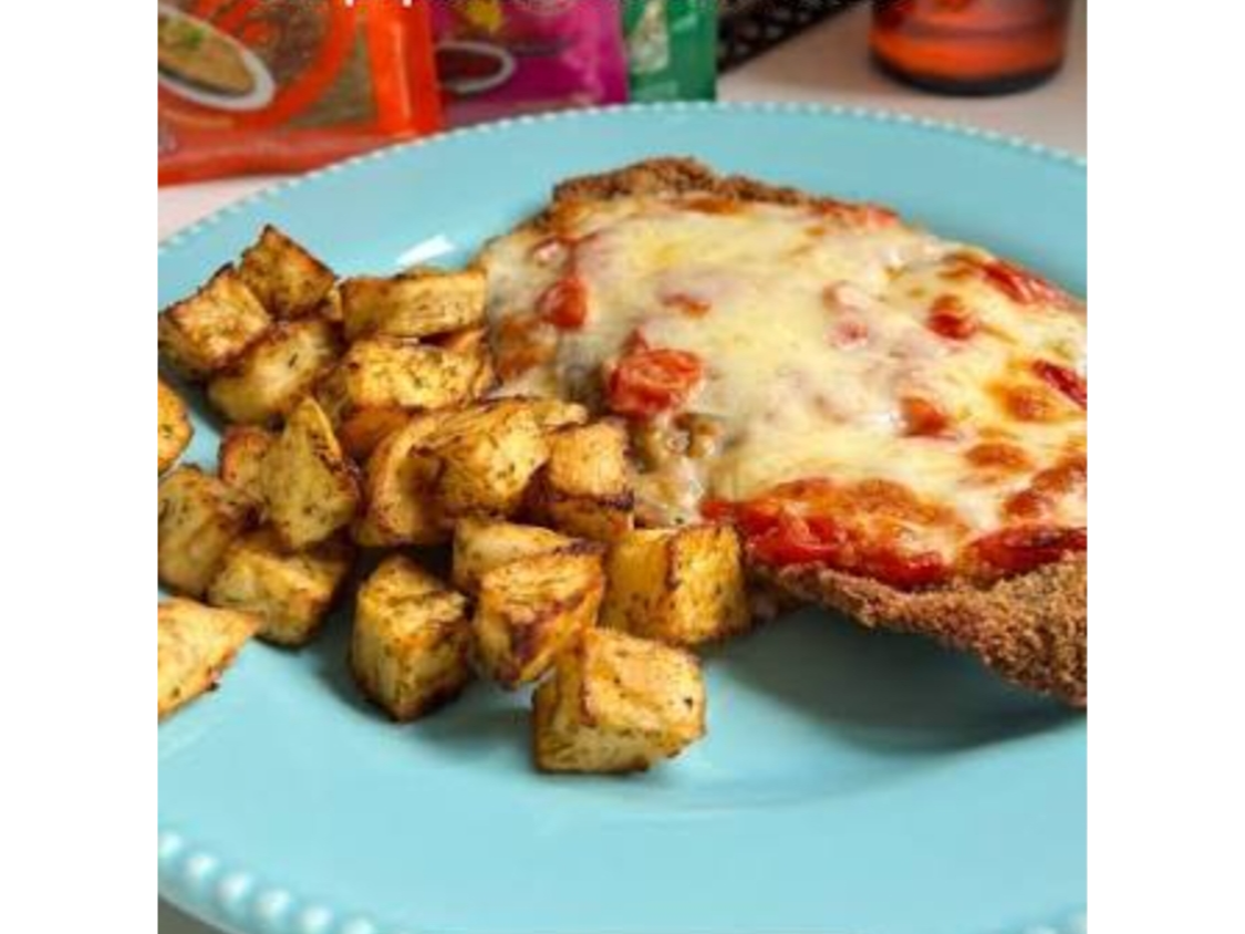 Miercoles 26.  Milanesa de ternera Napolitana c/ Papas.