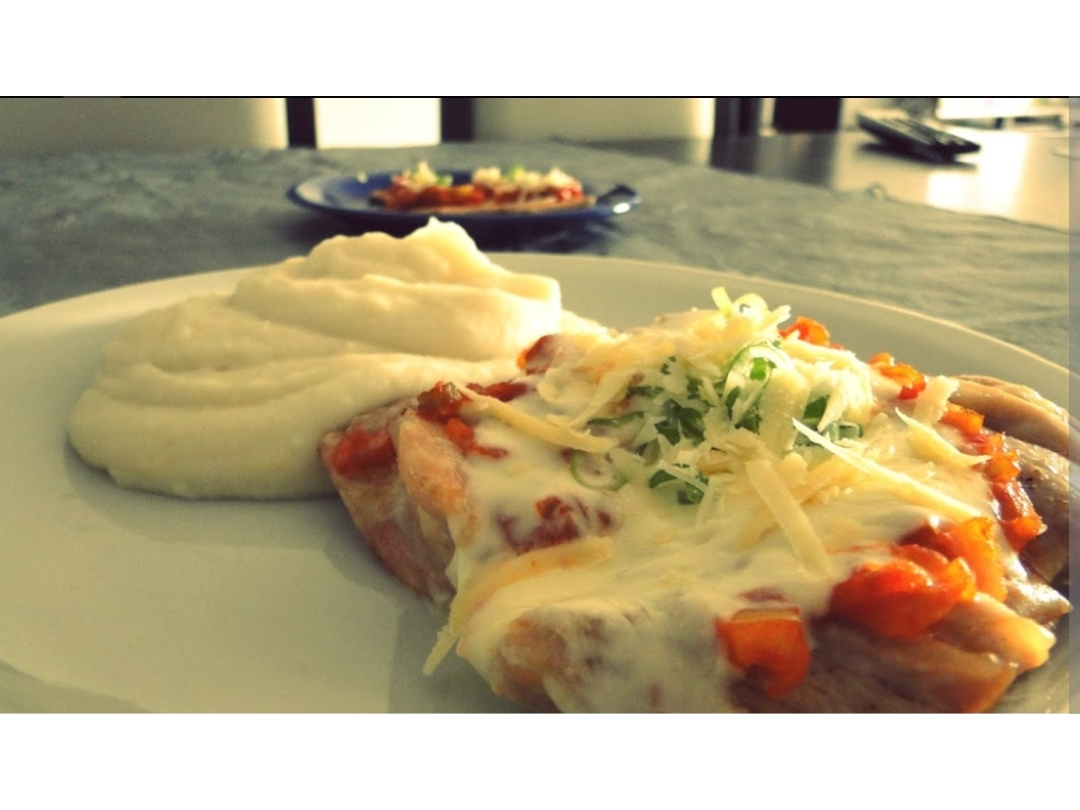 Sabado 21. Pollo a la Pizza con Pure