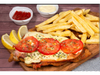 Martes 14. Milanesa con tomate y queso c/fritas