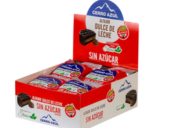 Alfajor de dulce de leche bañado en chocolate sin azúcar y sin tacc Cerro Azul