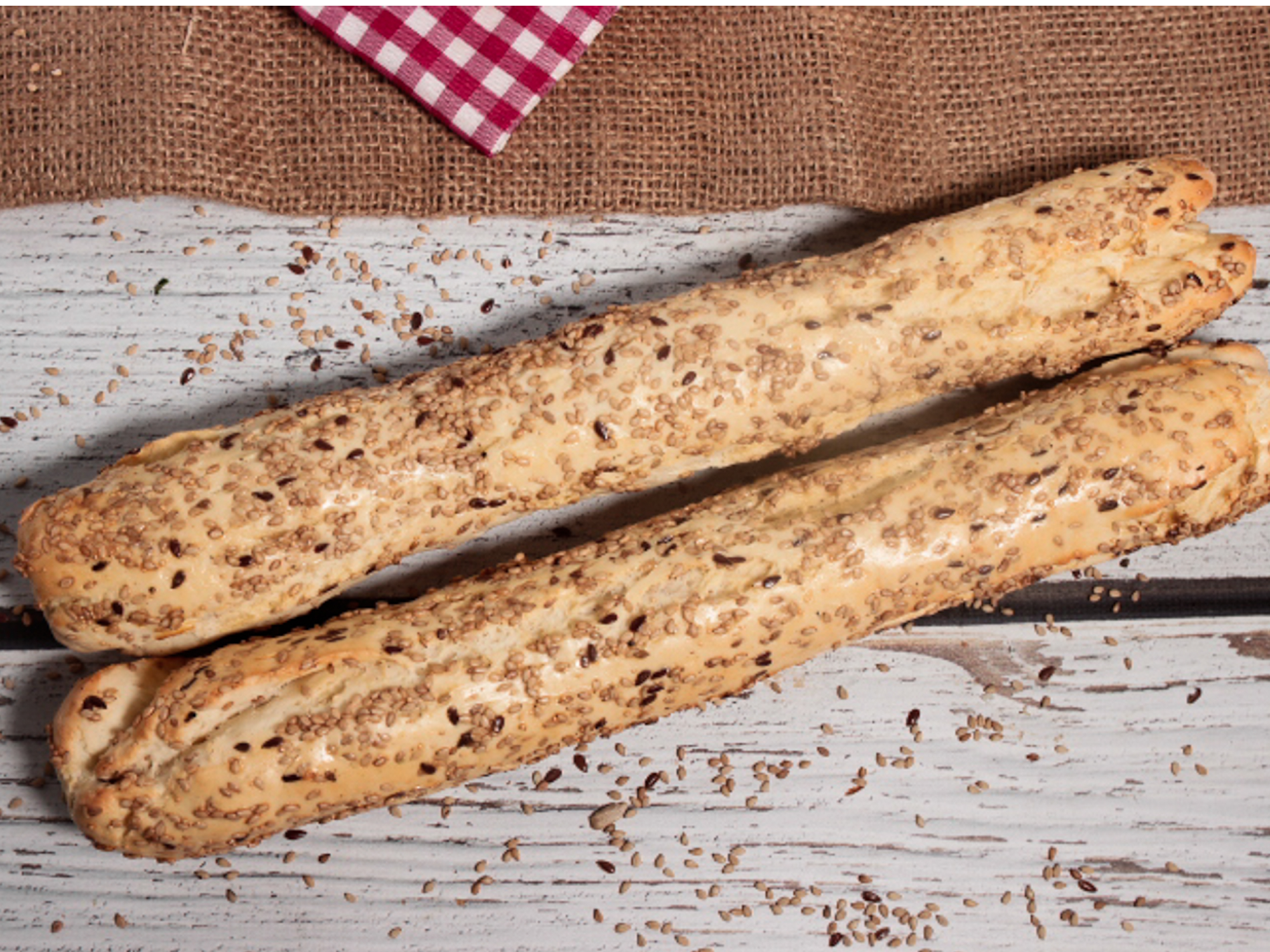 09-Pan tipo casero Baguette c/semillas (450 gr. - 2u)