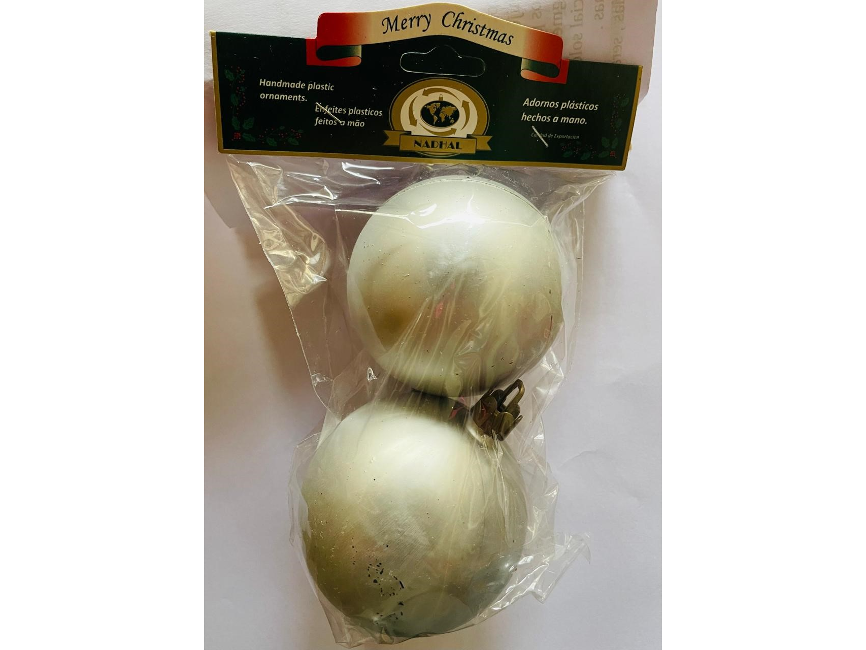 NAVIDAD GLOBO LISO SATINADO 70MM X2 - COD. 702